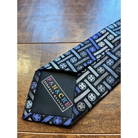 Panache Mens 100% Silk Desiner High Quality Printed Colorful Tie NWT - Picture 3 of 6